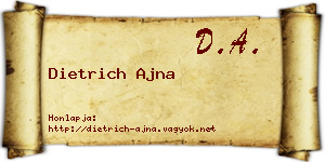 Dietrich Ajna névjegykártya